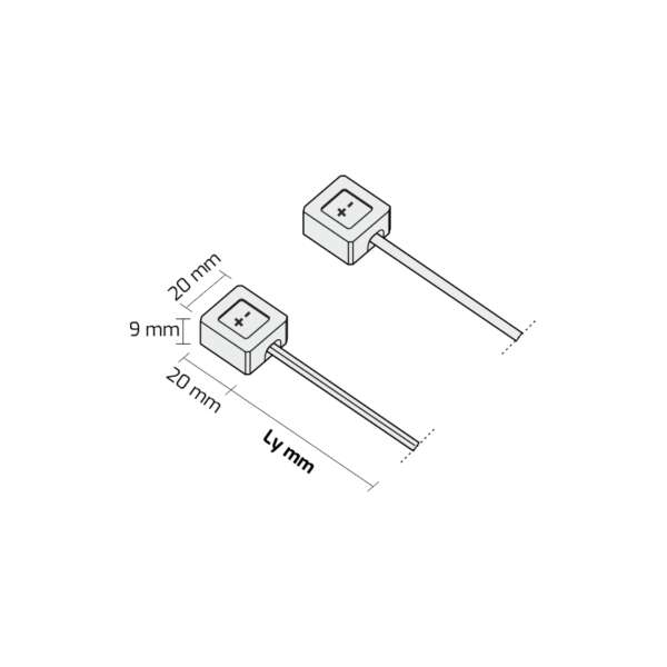 connectique avec cable pour systeme de rail d'alimentation d'eclairage pour rayons tablettes linéaires