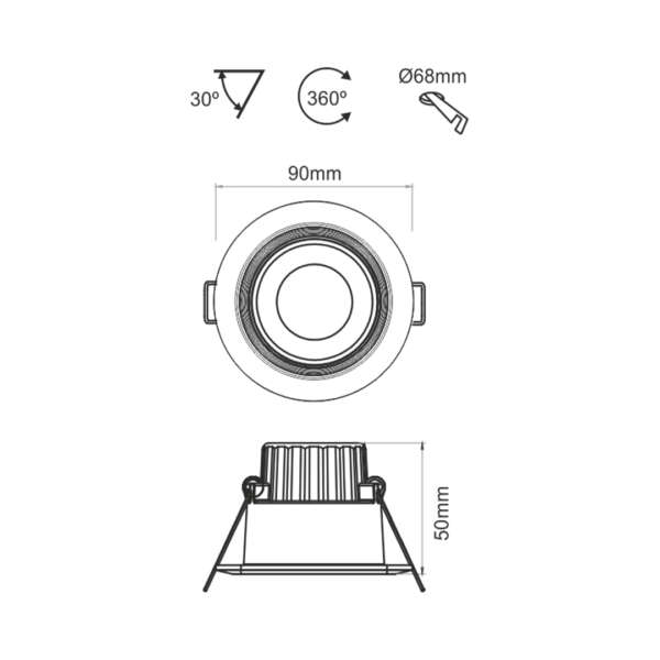 spot led orientable etanche ip44 dimmable