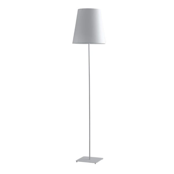 Lampadaire elvis en métal blanc avec abat-jour en tissu 155 cm