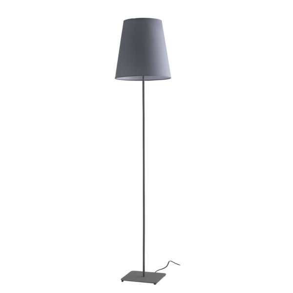 Lampadaire elvis en métal gris avec abat-jour en tissu 155 cm