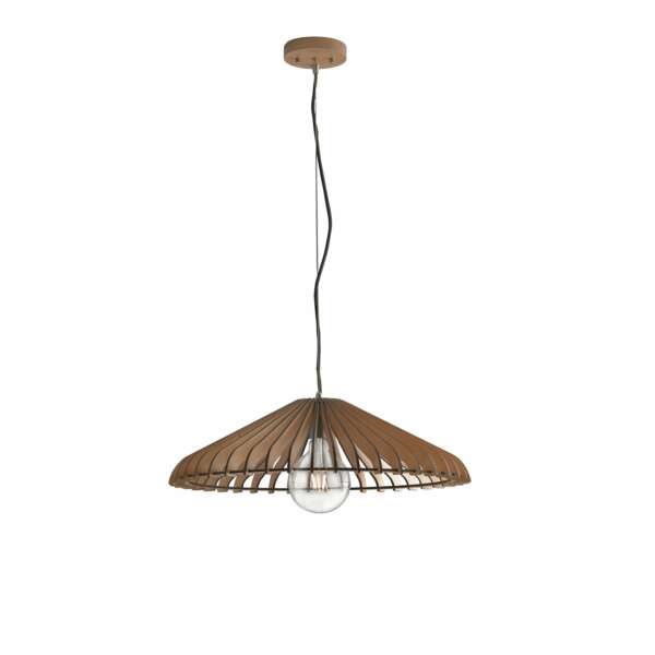 Lustre suspension calder en bois naturel avec câble en tissu de 30 cm