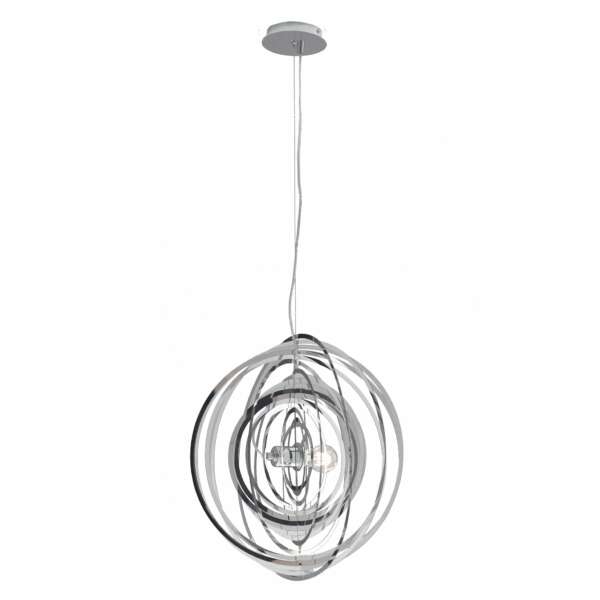 Lampe à suspension club en métal chromé 120x50 cm