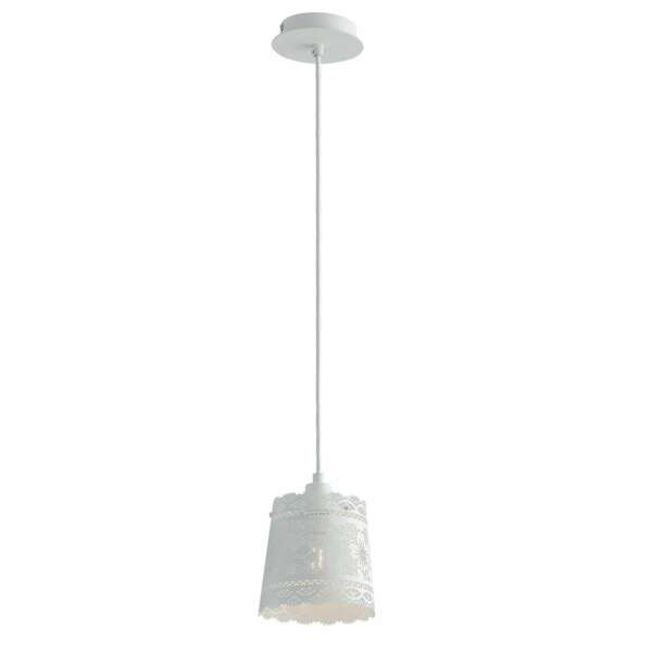 Lampe à suspension cluny en métal blanc mat 14 cm