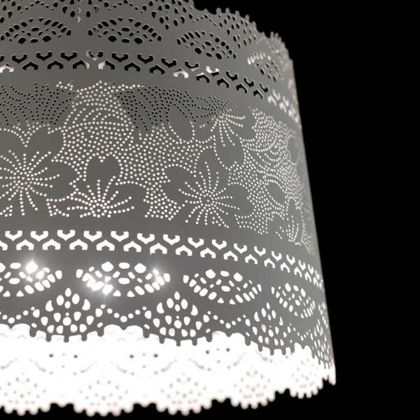 Lampe à suspension cluny en métal blanc mat 40 cm – Image 3