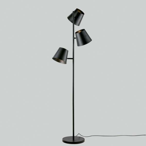 Lampadaire colt en métal gris vieilli à trois lumières – Image 2