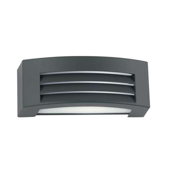 Applique d'extérieur denver en aluminium anthracite avec diffuseur à grille