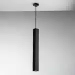 Lampe à suspension FLUKE carrée en métal noir 60 cm – Image 2
