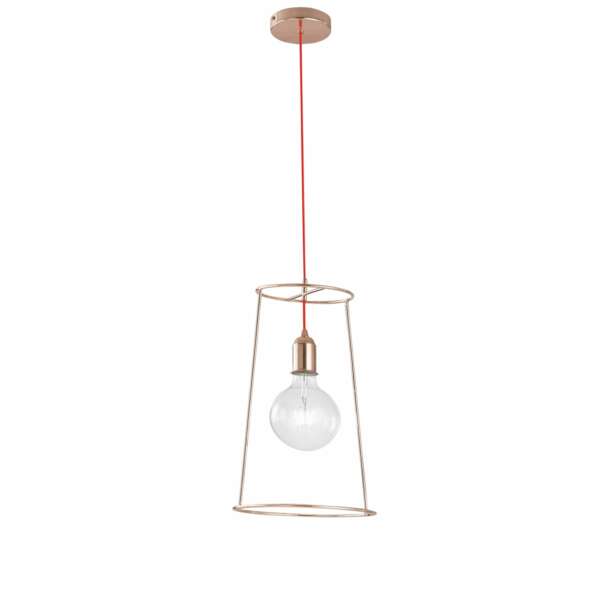 Lustre suspension frida en métal doré rose 25 cm