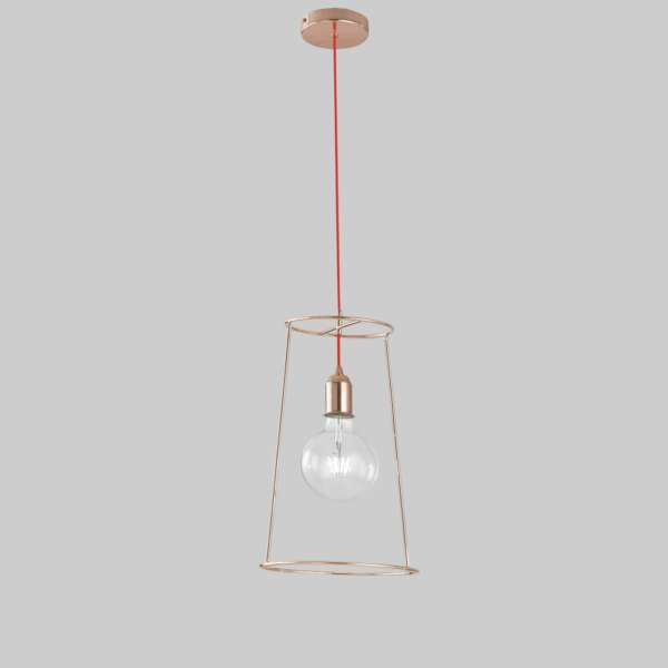 Lustre suspension frida en métal doré rose 25 cm – Image 2