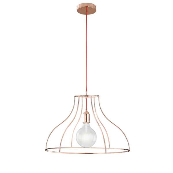 Lustre suspension frida en métal doré rose 50 cm