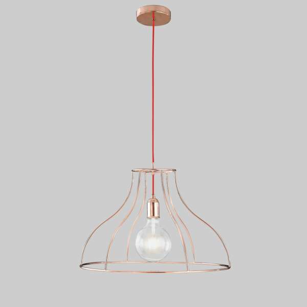 Lustre suspension frida en métal doré rose 50 cm – Image 2