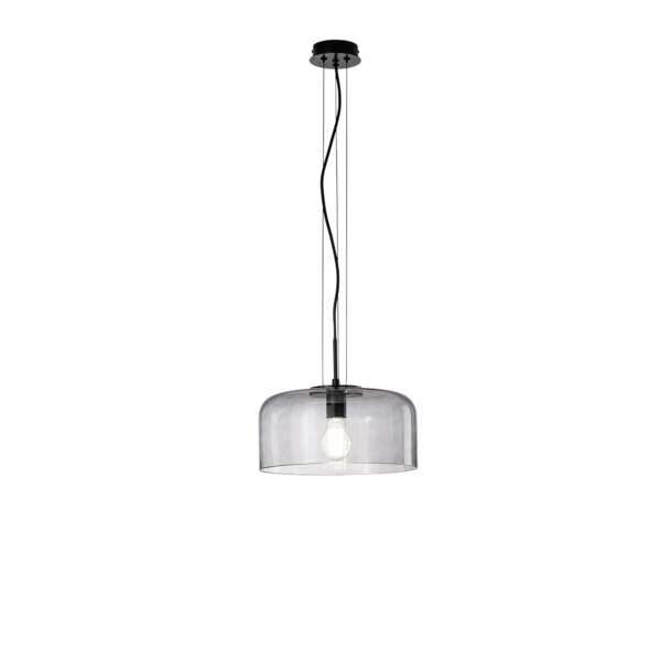 Lampe à suspension gibus en verre gris 30 cm