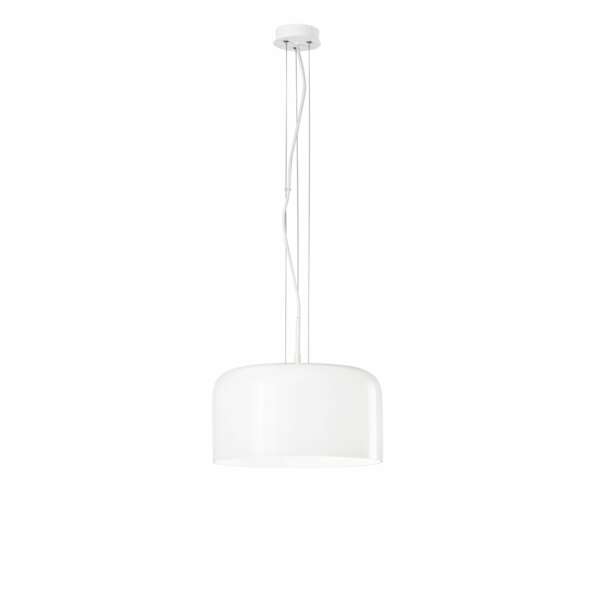 Lampe à suspension gibus en verre blanc 35 cm