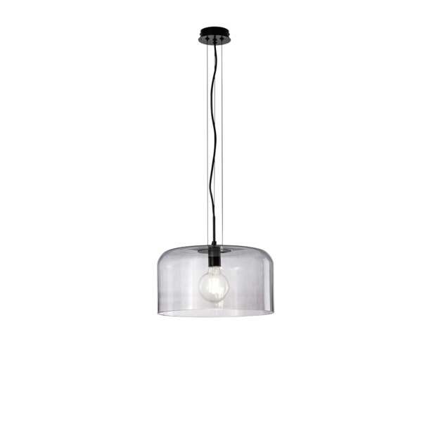 Lampe à suspension gibus en verre gris 35 cm