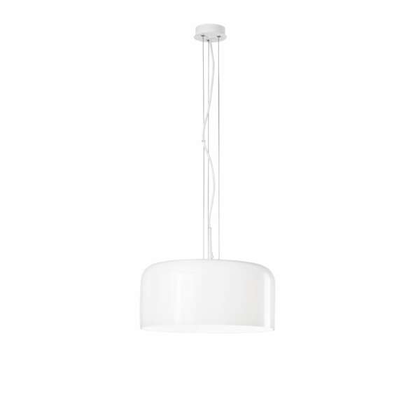 Lampe à suspension gibus en verre blanc 40 cm