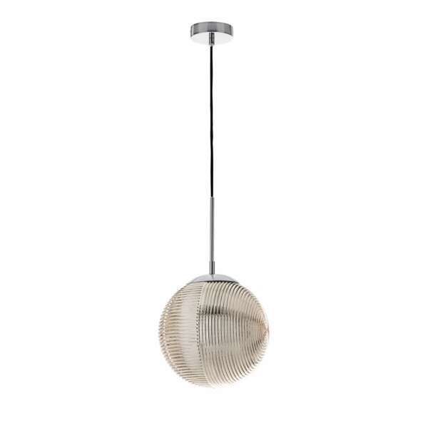 Lustre suspension greenwich en verre ondulé gris