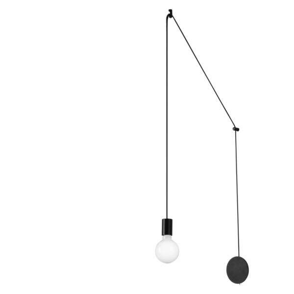 Plafonnier habitat avec câble noir orientable, point lumineux unique