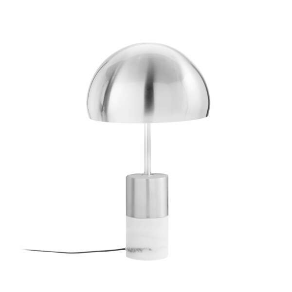 Lampe de table igea en métal nickel avec pied effet marbre