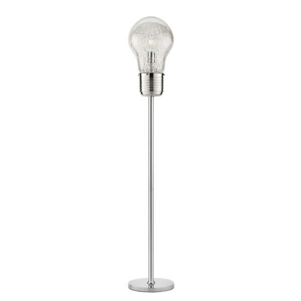 Lampadaire lampe en aluminium chromé et diffuseur en verre