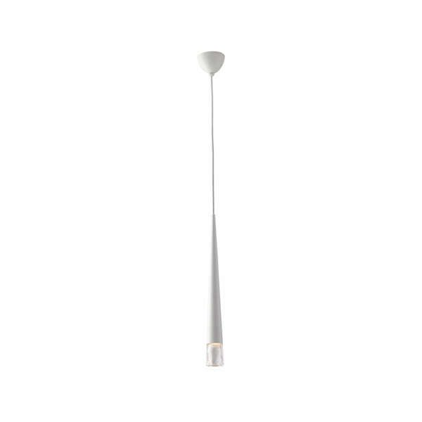 Lampe à suspension lancelot en métal blanc finition verre 120x6 cm