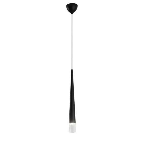 Lampe à suspension lancelot en métal noir finition verre 120x6 cm