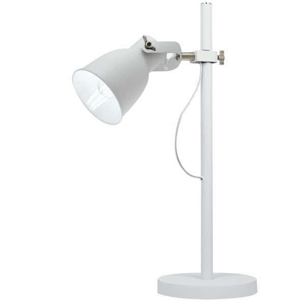 Lampe de table legend en métal blanc finitions nickel