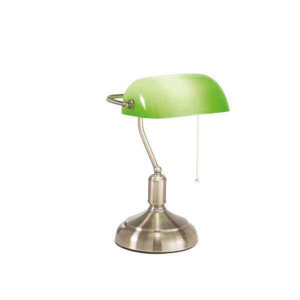 Lampe de table marshall en métal bronze avec diffuseur en verre vert