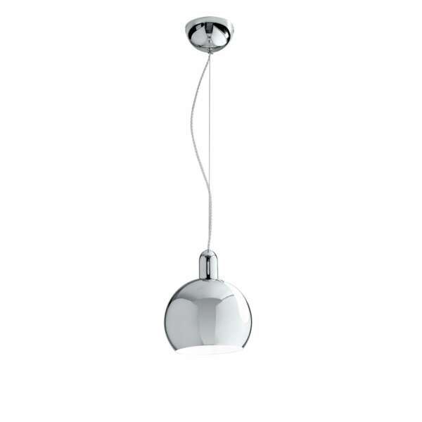 Lampe à suspension narciso en métal chromé miroir avec sphère réglable de 20 cm