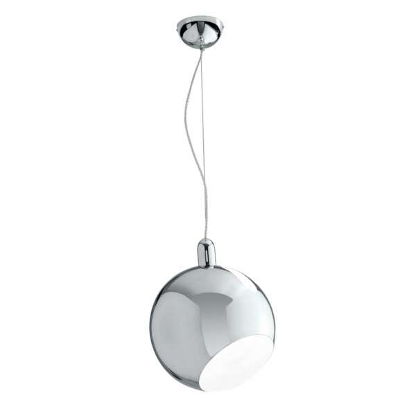 Lampe à suspension narciso en métal chromé miroir avec sphère réglable de 30 cm