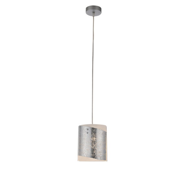 Lampe à suspension paris en verre à décor de feuilles d'argent 20 cm