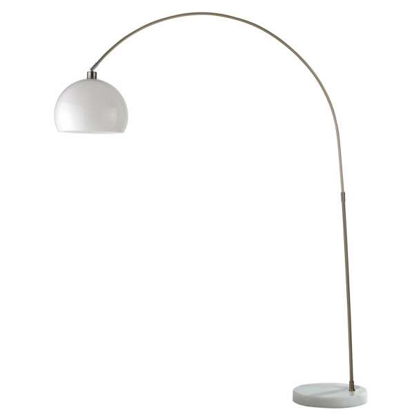 Lampadaire plaza avec socle en marbre et diffuseur blanc 200 cm