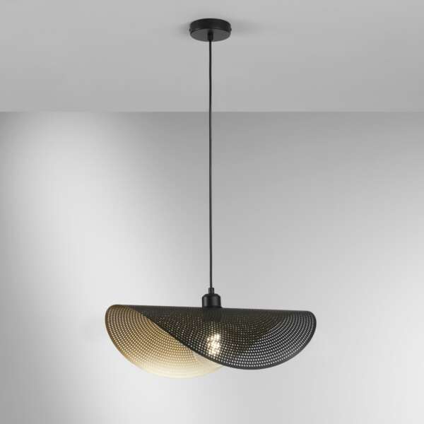 Suspension rhei-dot en métal perforé noir à voile simple 50 cm – Image 2