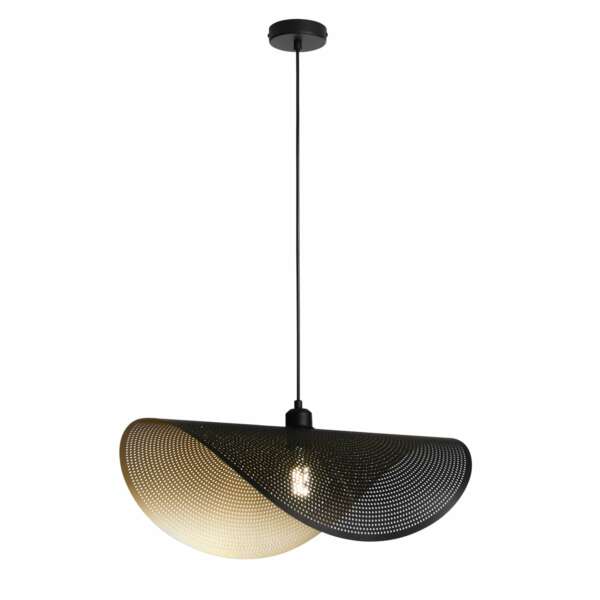 Suspension rhei-dot en métal perforé noir à voile simple 60 cm