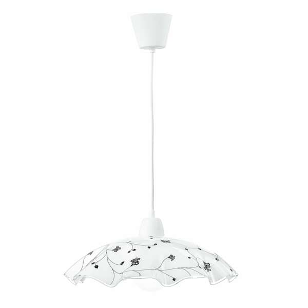 Lampe à suspension root blanche en plastique et verre 1xE27 120x42x42cm