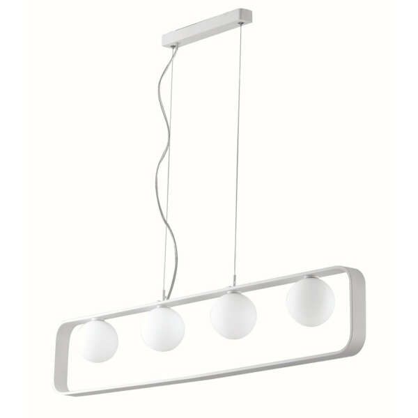 Lampe à suspension roxy en aluminium blanc à quatre lumières