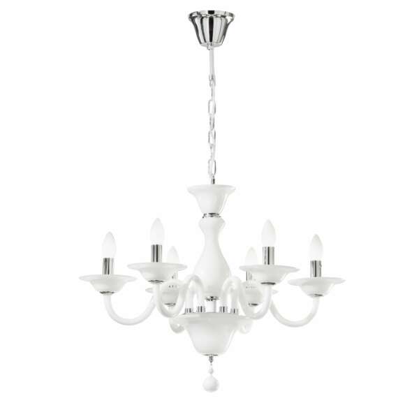 Lustre suspension en verre blanc soffio (6xE14)