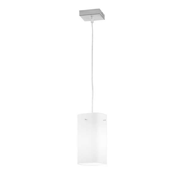 Lampe à suspension square en métal avec diffuseur en verre blanc