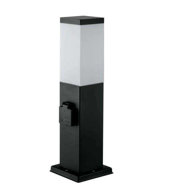 Borne d'extérieur station en acier anthracite avec douille 60w 45 cm. IP44