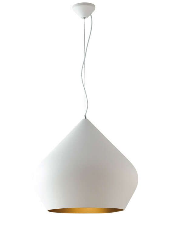 Lustre suspension tholos en métal blanc