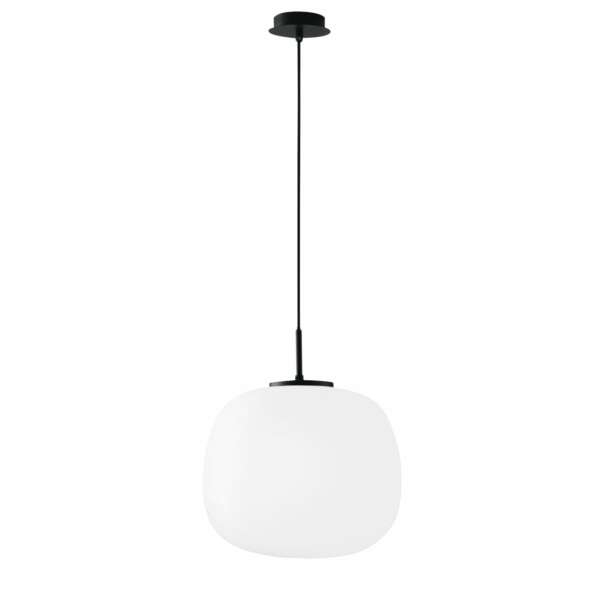 Lampe à suspension tolomeo en verre blanc avec structure métallique 31 cm