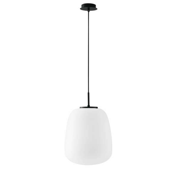 Lampe à suspension tolomeo en verre blanc avec structure métallique 39 cm