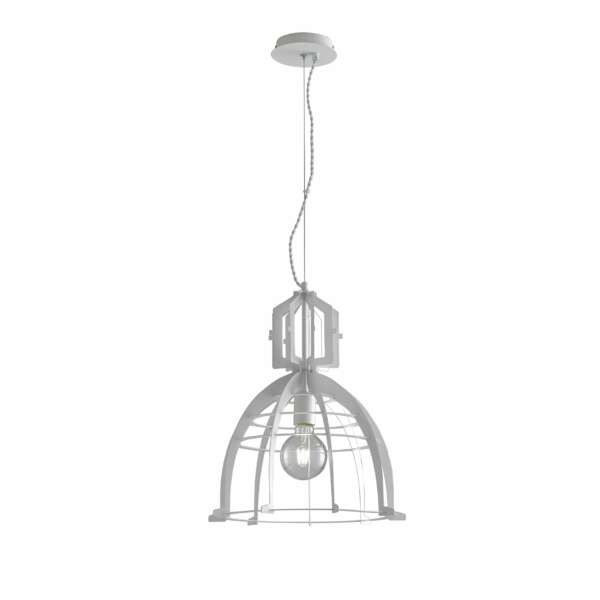 Lustre suspension urban en métal blanc (1xE27)