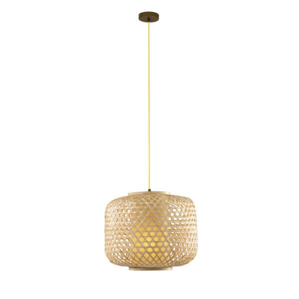 Lustre suspension zen en bambou naturel 40 cm