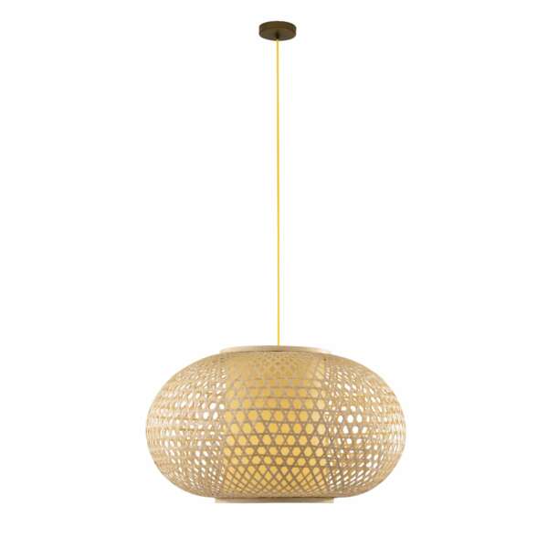 Lustre suspension zen en bambou naturel 60 cm