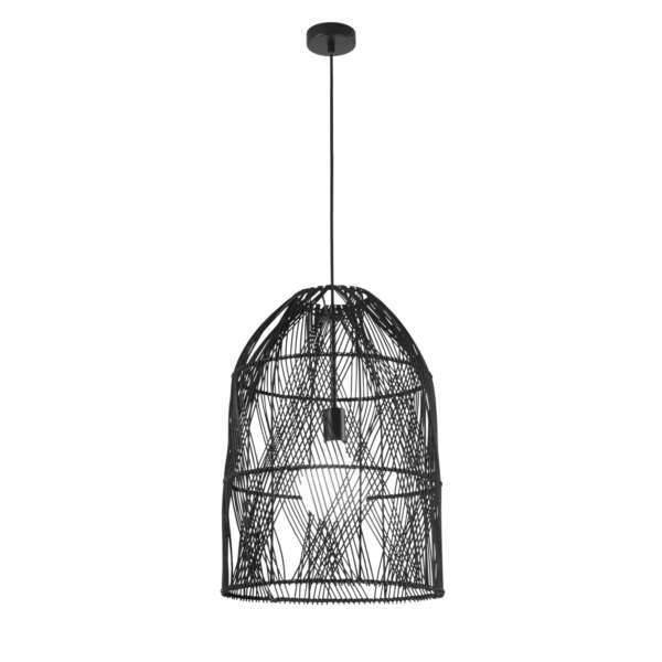 Lampe à suspension ancella en rotin noir 40 cm