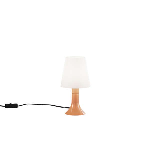 Lampe de table bingo avec base orange et diffuseur blanc 24,5 cm