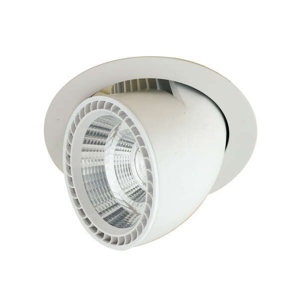 Spot escargot encastrable orientable LED blanc satiné 30w 3000k