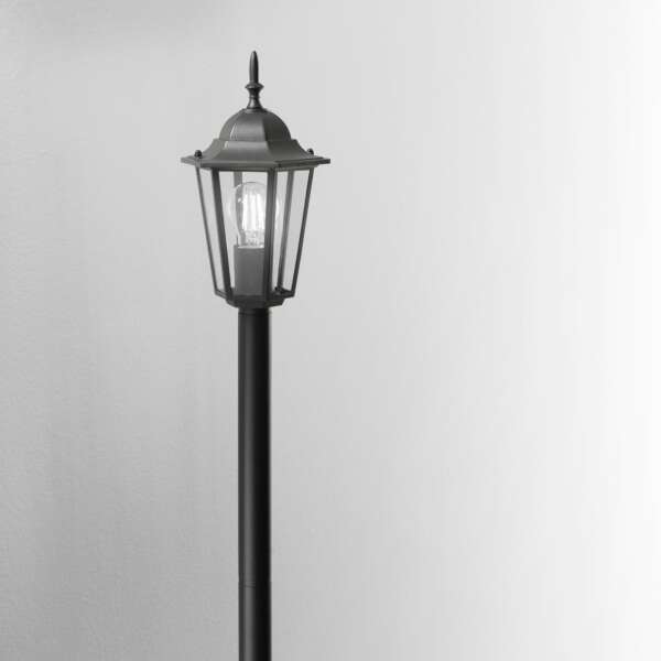 Borne d'extérieur noire milano avec diffuseur en verre 105 cm. IP44 – Image 3