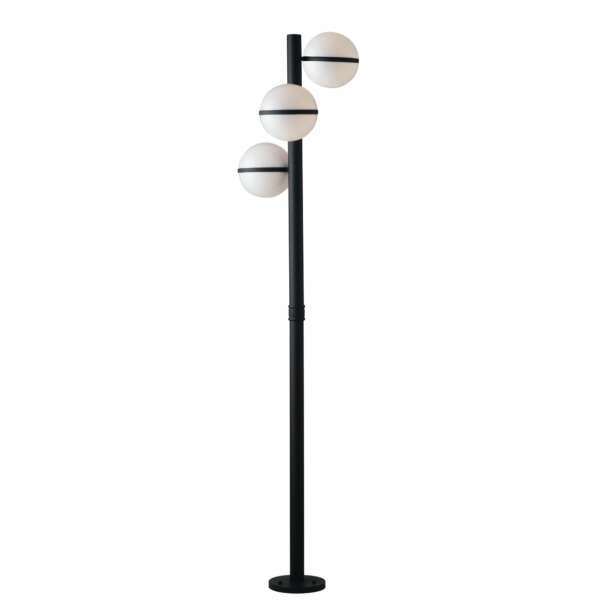 Poteau extérieur noir orbit avec diffuseurs blancs (3xE27) 190 cm. IP44