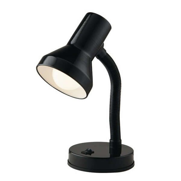 Lampe de lecture ldt noire en plastique et métal (1xE27)